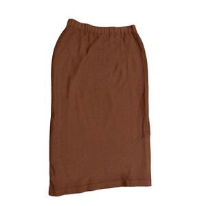 St John Collection Brown textured Santana Knit Pencil Skirt Size 8 Midi Vent